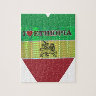Ik hou van Ethiopië Lieve Hartjes Kleuren Legpuzzel