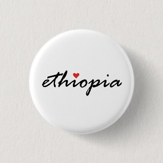 Ik hou van Ethiopië Ronde Button 3,2 Cm (Voorkant)