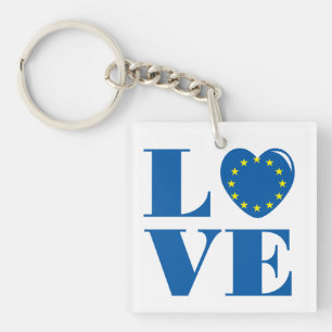 Ik hou van Europese Unie Sleutelhanger