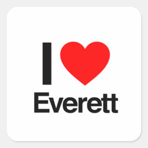 ik hou van everett vierkante sticker