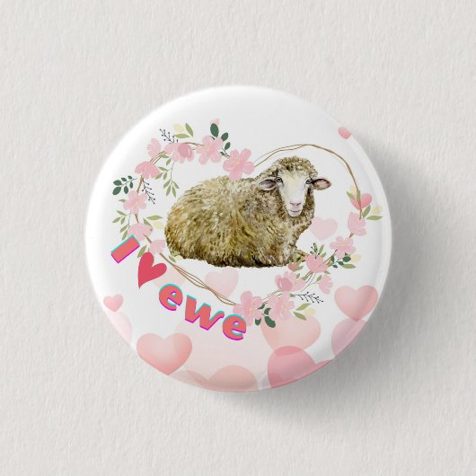 Ik hou van Ewe Ronde Button 3,2 Cm (Voorkant)