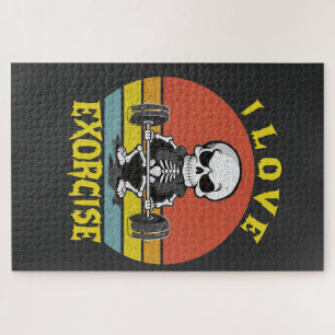 Ik hou van Exorcize Grappig Spooky Halloween Skele Legpuzzel
