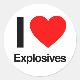 Ik hou van explosieven ronde sticker