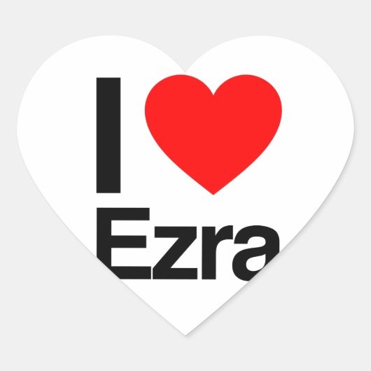 ik hou van ezra hart sticker (Voorkant)