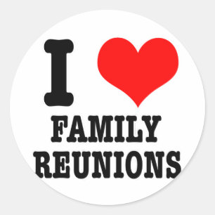 IK HOU VAN FAMILIE-ONTMOETINGEN RONDE STICKER