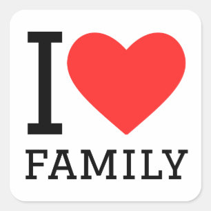 Ik hou van familie vierkante sticker