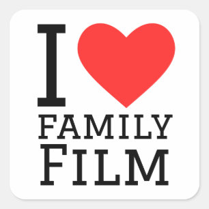Ik hou van familiefilms vierkante sticker
