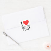 Ik hou van familiefilms vierkante sticker (Envelop)