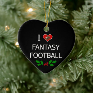 Ik hou van Fantasy Football Keramisch Ornament
