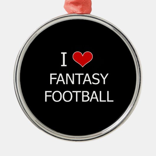 Ik hou van Fantasy Football Metalen Ornament (Voorkant)