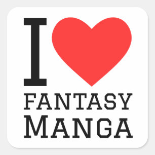 Ik hou van fantasy manga vierkante sticker