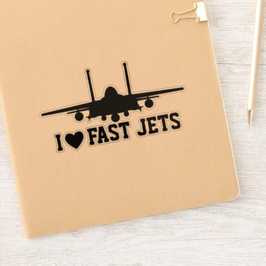 Ik hou van Fast Jets Black Strike Eagle Sticker (Notitieboek)