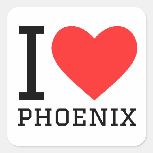 Ik hou van feniks vierkante sticker (Voorkant)