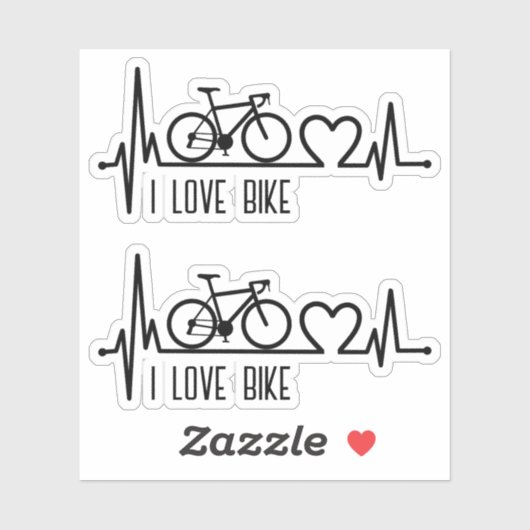 Ik hou van fiets sticker (Vel)