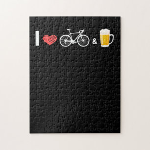 Ik hou van fietsen en bier - fiets legpuzzel