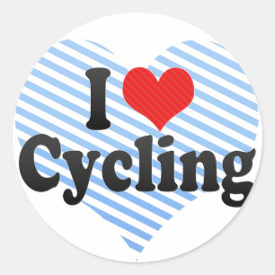 Ik hou van fietsen ronde sticker