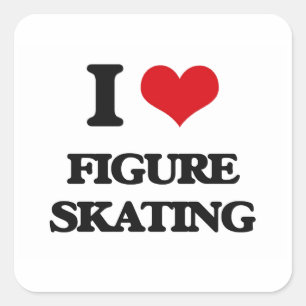 Ik hou van Figuur Skating Vierkante Sticker