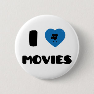 Ik hou van films ronde button 5,7 cm