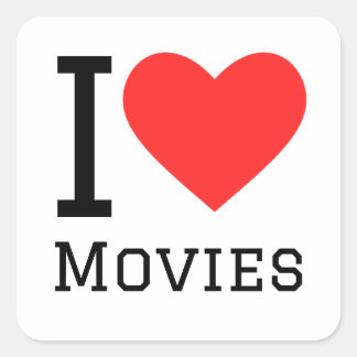 Ik hou van films vierkante sticker