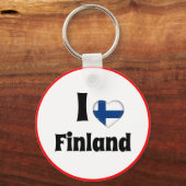 Ik hou van Finland en Fins hart - reizen/sport Sleutelhanger (Voorkant)