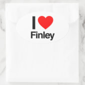 ik hou van finley ovale sticker (Tas)