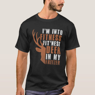 Ik hou van fitness fit hert in mijn vriezer herten t-shirt