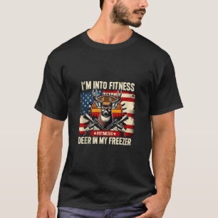 Ik hou van Fitness Fit Ness Herten Amarican Flag H T-shirt