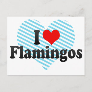 Ik hou van Flamingos Briefkaart