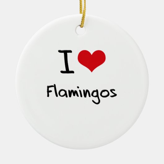 Ik hou van Flamingos Keramisch Ornament (Voorkant)