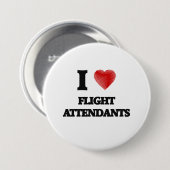 Ik hou van Flight Attendants Ronde Button 7,6 Cm (Voorkant /achterkant)