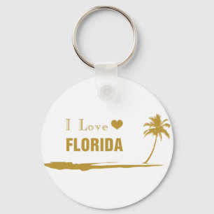 Ik hou van Florida Goud Sleutelhanger