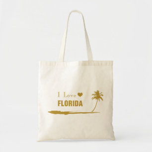 Ik hou van Florida Goud Tote Bag