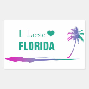 Ik hou van Florida kleurrijke groene rechthoekige  Sticker