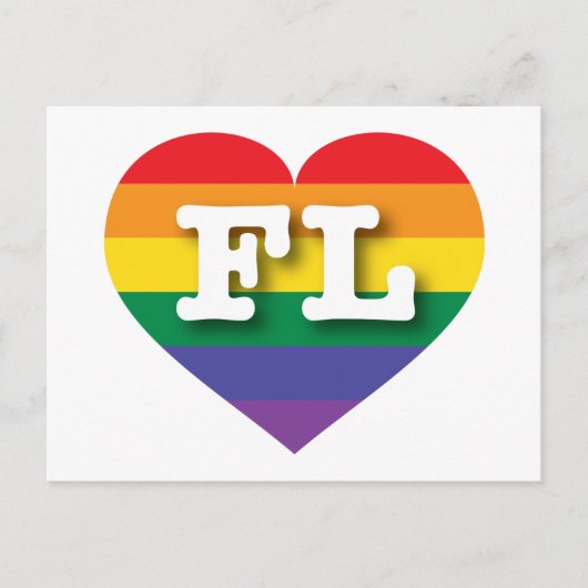 Ik hou van Florida Rainbow Heart Briefkaart (Voorkant)
