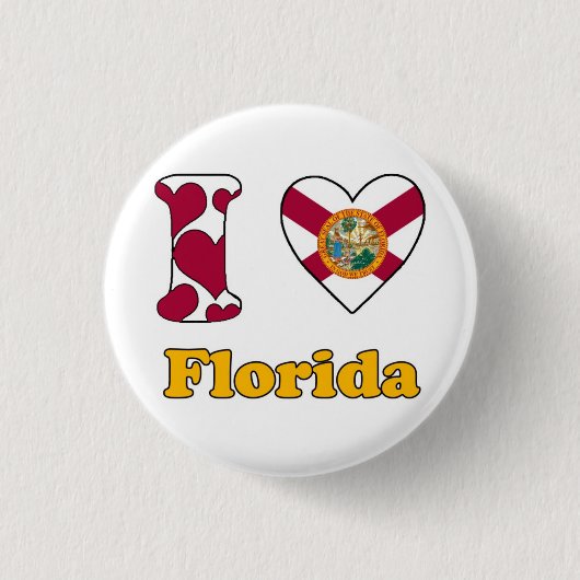 Ik hou van Florida Ronde Button 3,2 Cm (Voorkant)