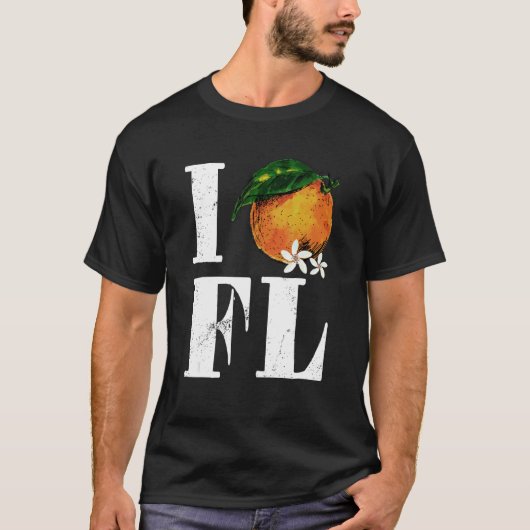 Ik hou van Florida Sinaasappel Fruits States Ameri T-shirt (Voorkant)