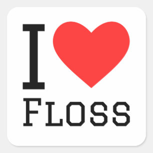 Ik hou van floss vierkante sticker