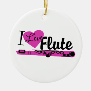Ik hou van fluit marcheren band foto keramisch ornament