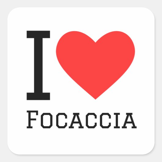 Ik hou van focaccia vierkante sticker (Voorkant)