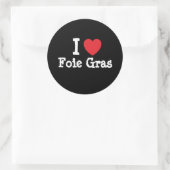 Ik hou van Foie Gras hart T-shirt Ronde Sticker (Tas)