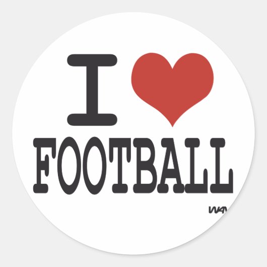 Ik hou van FOOTBALL Ronde Sticker (Voorkant)
