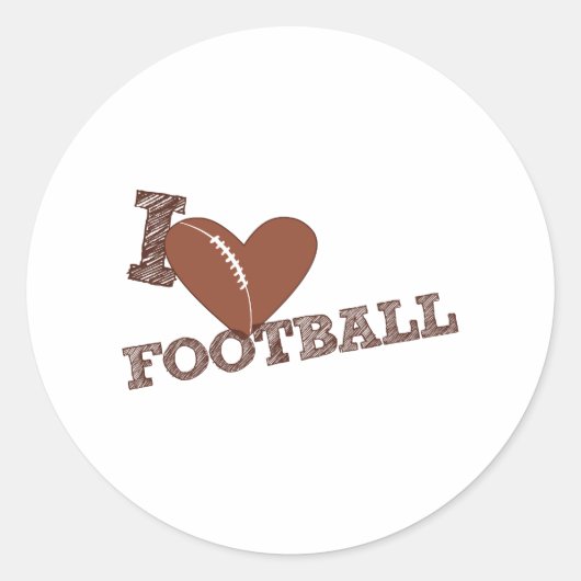 Ik hou van Football Ronde Sticker (Voorkant)