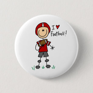 Ik hou van Football Tshirts en cadeaus Ronde Button 5,7 Cm