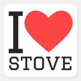 Ik hou van fornuis vierkante sticker