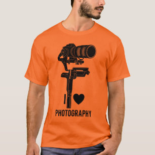 Ik hou van fotografie Camerasilhouet Grafisch T-shirt