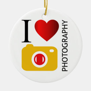Ik hou van fotografie keramisch ornament