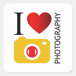 Ik hou van fotografie vierkante sticker