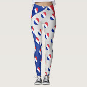 Ik hou van Frankrijk Franse vlag harten patroon gr Leggings (Voorkant)