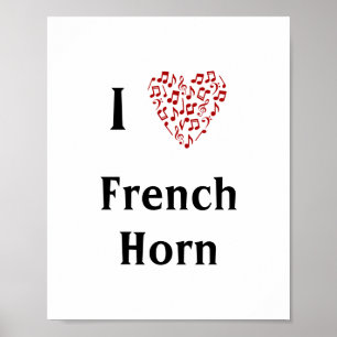 Ik hou van Frans Hoorn Rood Hart van Muzieknoten Poster