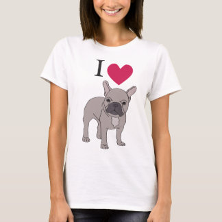 Ik hou van Franse bulledogs Heart Dog Top T-Shirt